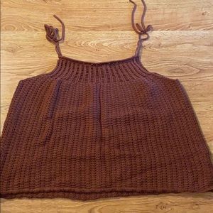 Dark burnt orangey brown knitted tank